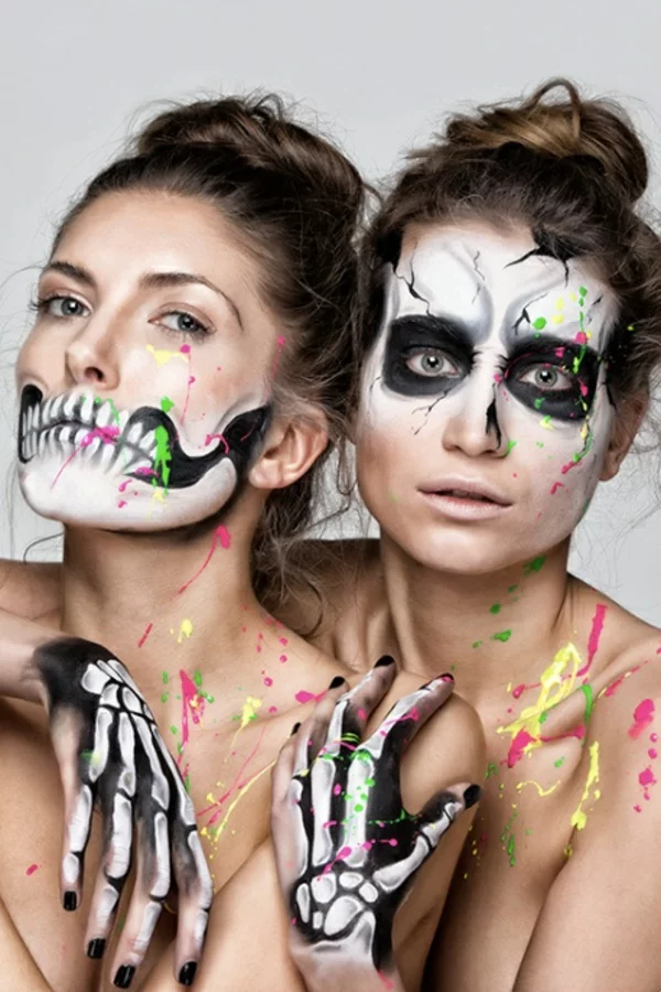 halloween schminken zombie gruselige schminktips frische farbakzente