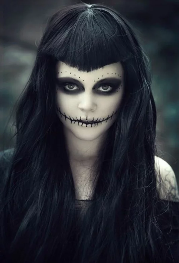 halloween schminken zombie schminktips frisur haarstyle ideen