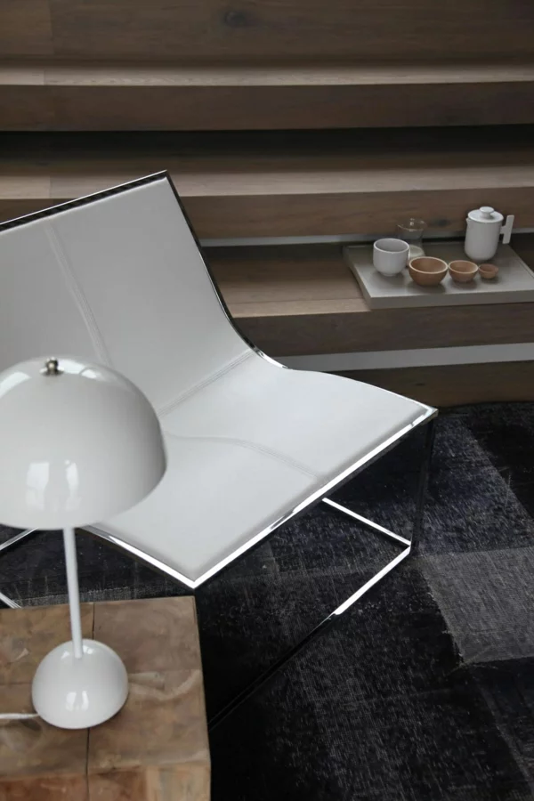 japanische einrichtung weiß glanz stuhl tischlampe