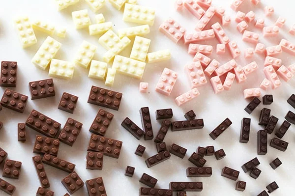 Schokolade Formen kunstvoll ideen design lego stücke