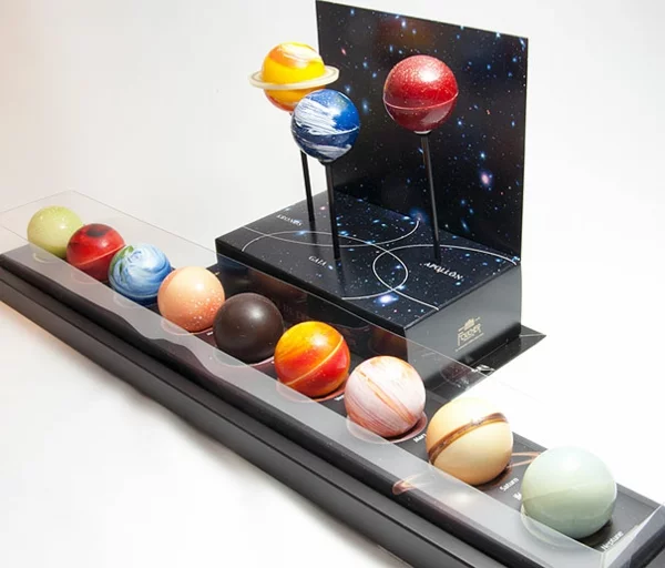 Schokoladen Formen kunstvoll ideen design weltall planeten