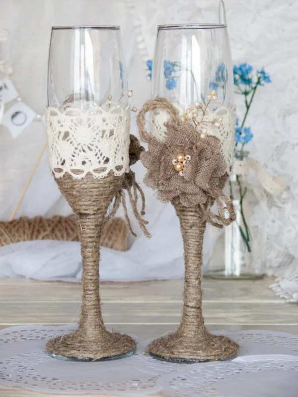 DIY Hochzeiten dekoideen gläser