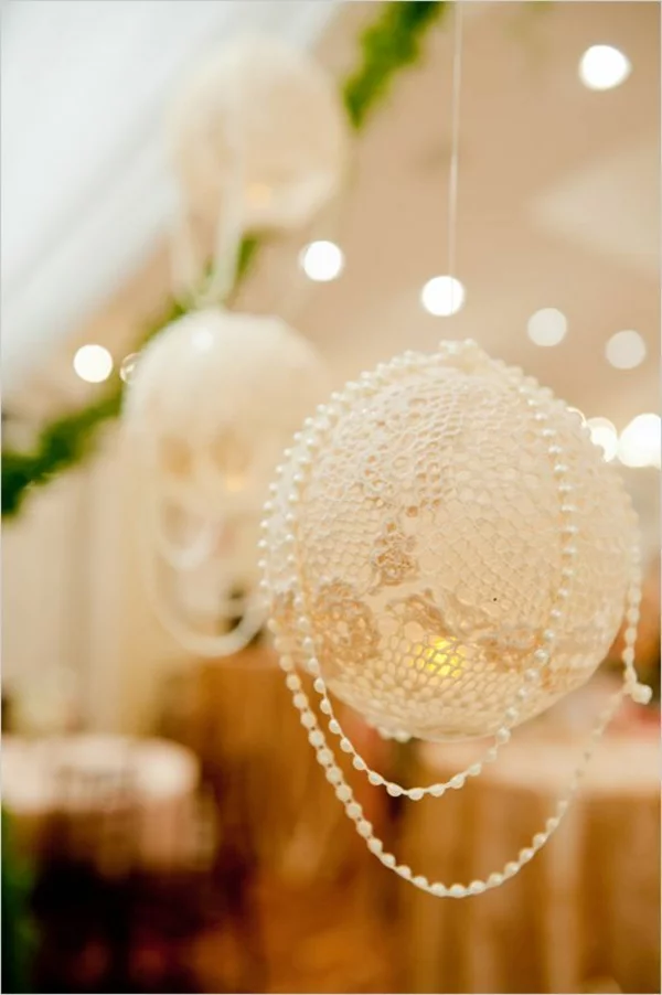 die perfekte DIY Hochzeit dekoideen perlen kreise stricken
