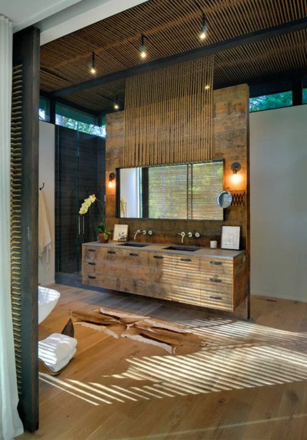 bambus badmöbel korbkisten asiatischer stil badeinrichtung ideen