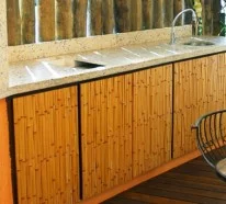 Bambus Badmöbel sorgen für eine Zen-Atmosphäre im modernen Badezimmer
