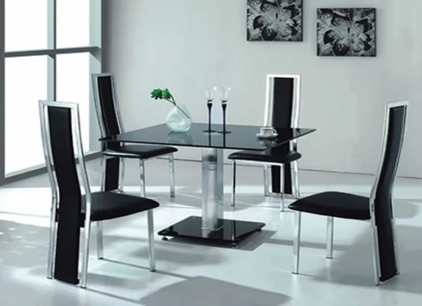 esszimmertisch mit stühlen esstisch glas schwarz kommode esszimmer
