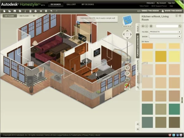 Autodesk Homestyler wohnungsplaner 3d raumplaner online