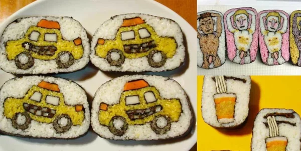 Gerissene Sushi Arten autos taxi cabin
