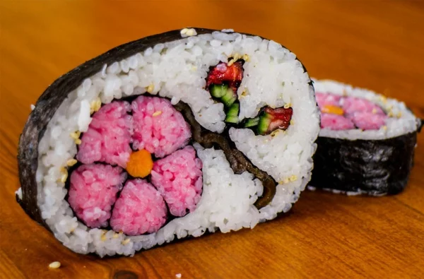 Gerissene blumen rosa Sushi Arten böse ideen