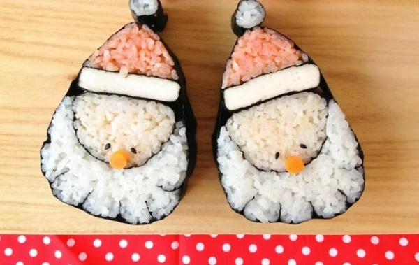  Gerissene weihnachtsmützen Sushi selbst machen Arten weihnachtsmann