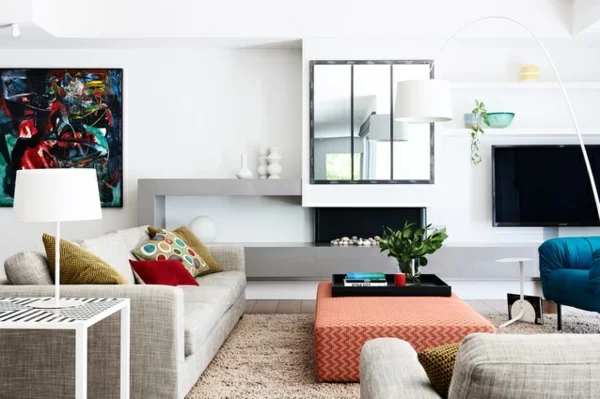 Zimmer polsterung Einrichtungsideen wohnen weiß sofa