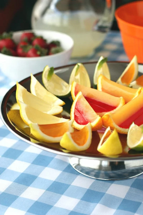 frische Orangen und Wassermelonen gelee