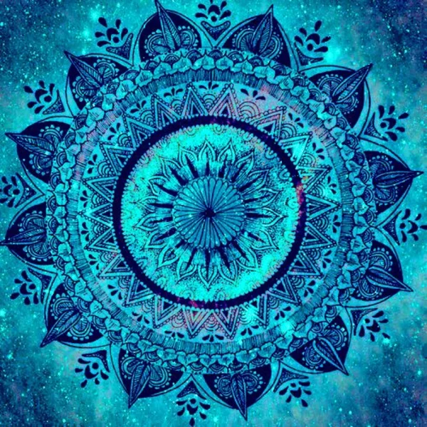 Mandala zum Ausdrucken blau schein
