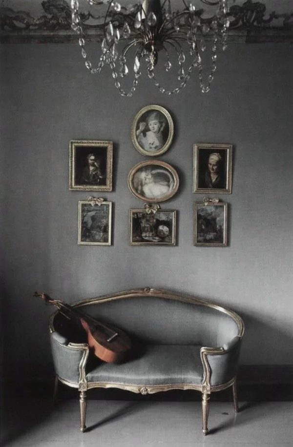 französische antike landhausmöbel polstermöbel sofa grau