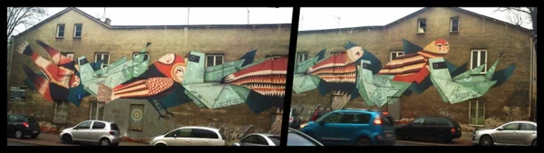 graffiti kunst warschau polen vögel