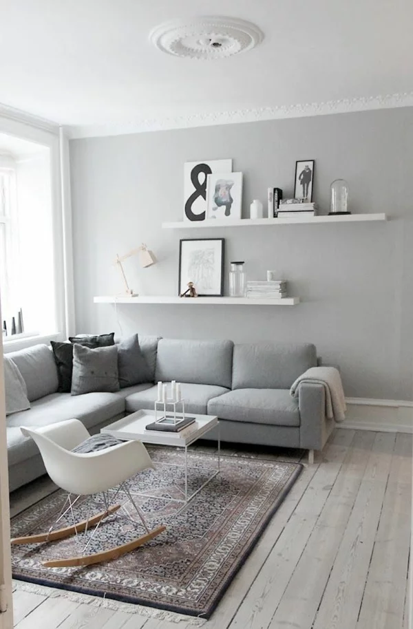 farbgestaltung wohnzimmer wandfarbe grau wohnzimmerwand ideen
