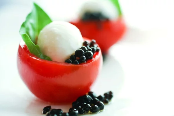 molekulare küche gefüllte tomaten balsamico perlen
