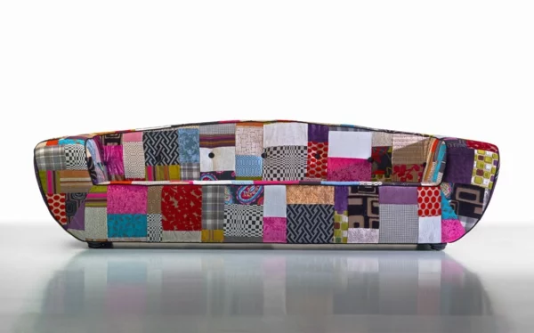 patchwork stoff tolles sofa wohnzimmer innendesign