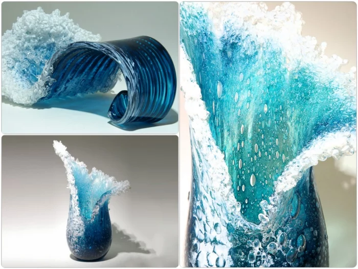 Glaskunst maritime Deko vasen von designer Marsha Blaker Paul DeSomma