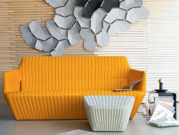 Ligne Roset Sofa designer möbel gelb philippe nigro