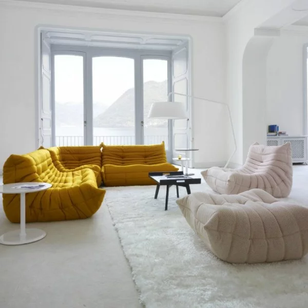 Ligne Roset Sofa designer möbel weiß gelb sessel philippe nigro