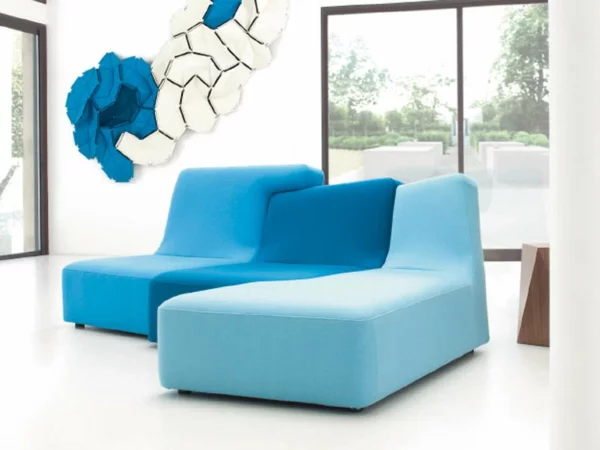 Ligne Roset Sofa modular möbel blau philippe nigro