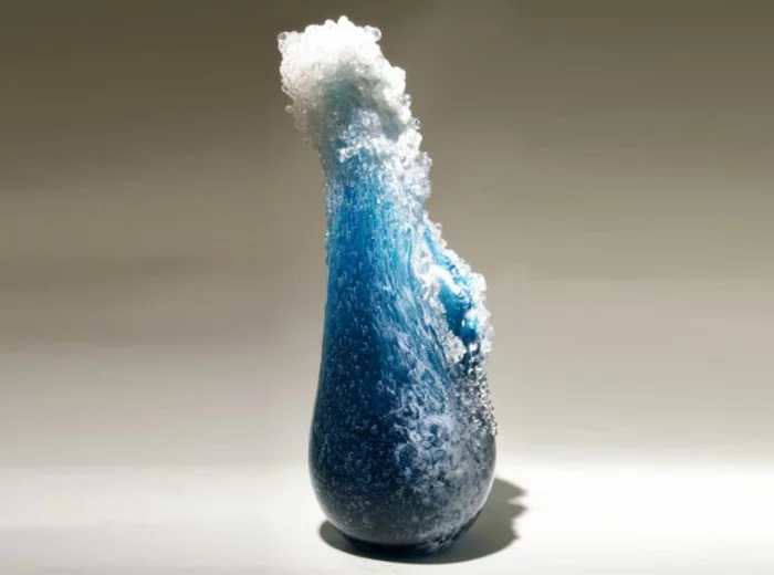 maritime Deko glas design ozean wellen vasen