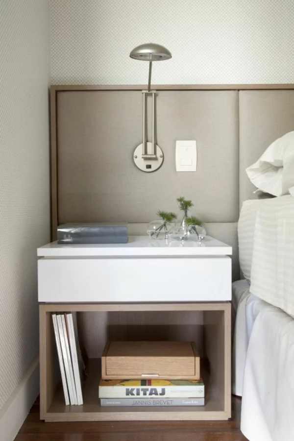 schlafzimmer möbel bett nachttisch skandinavisches design