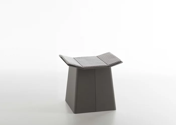 designermöbel origami stuhl linito grau hocker mit auflage