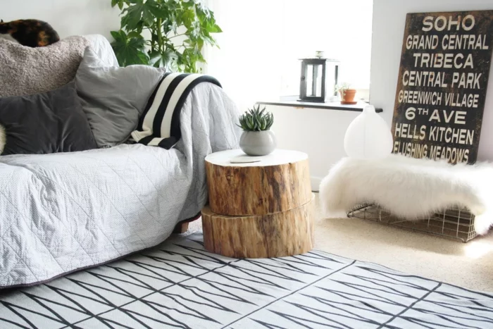 rustikale möbel wohnzimmermöbel beistelltisch wohnzimmerteppich