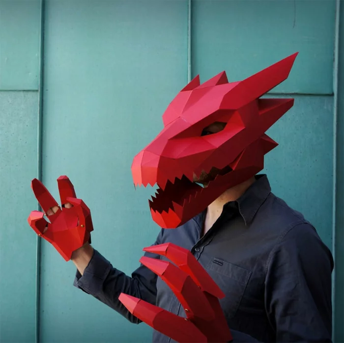 tiermasken basteln dragon halloween maske von steve wintercroft