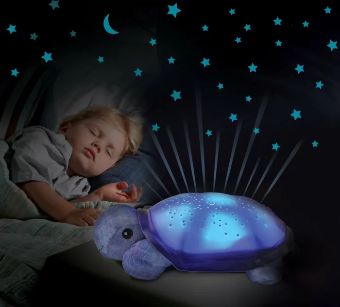 Nachttisch Lampe schildkroete sternenhimmel mit kind