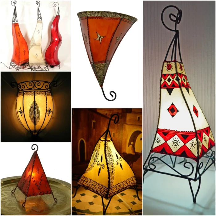 Orientalische Lampen dekorativ geworfen lampen leder