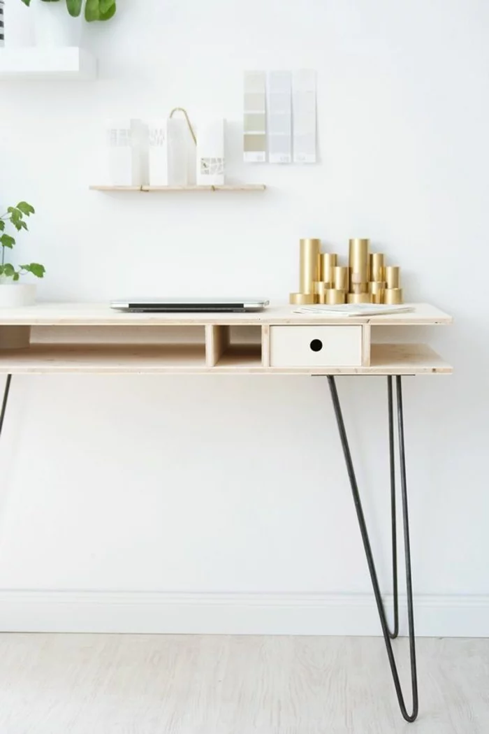 Home Office einrichten Möbel skandinavisch einrichten Schreibtisch elegant