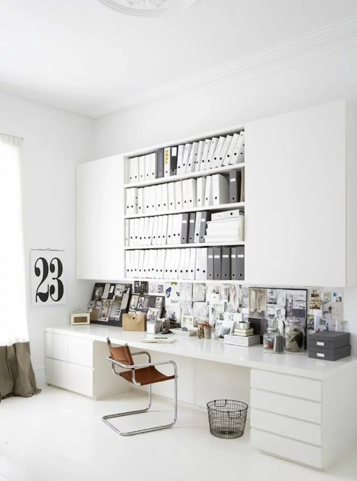Home Office einrichten Möbel skandinavisch Schreibtisch komplett weiß