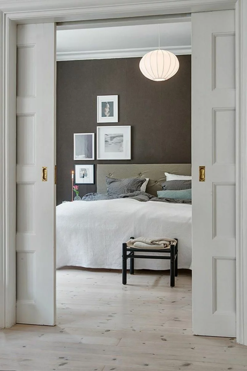 braune Wandfarbe Wandgestaltung mit Farbe Schlafzimmer