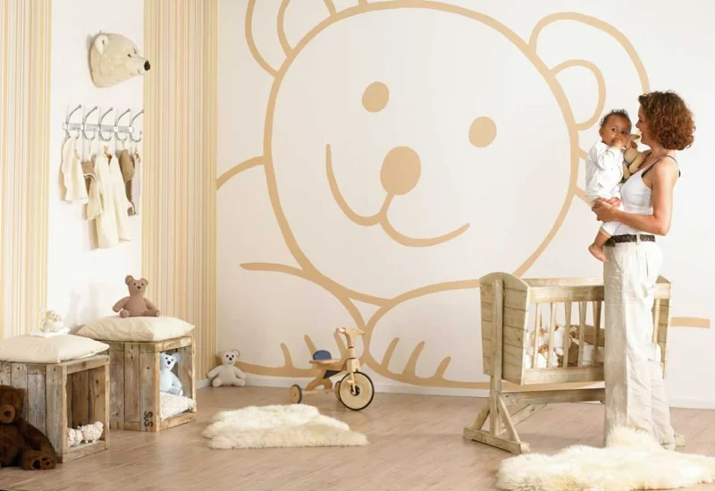 braune Wandfarbe Wände streichen Kinderzimmer
