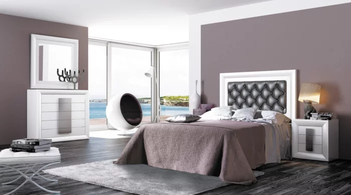 farbgestaltung schlafzimmer wanddekoration pastell lila wandfarbe
