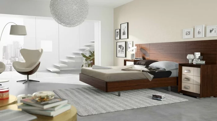 farbgestaltung schlafzimmer wandfarbe beige weiß neutrale farben wanddekoration