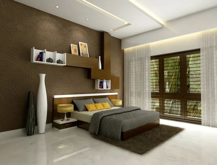 wandgestaltung wandfarbe farbgestaltung schlafzimmer mit grau