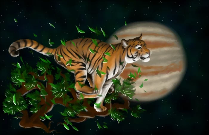 chinesische sternzeichen der feurige affe asia rot chinesisches horoskop tiger bild