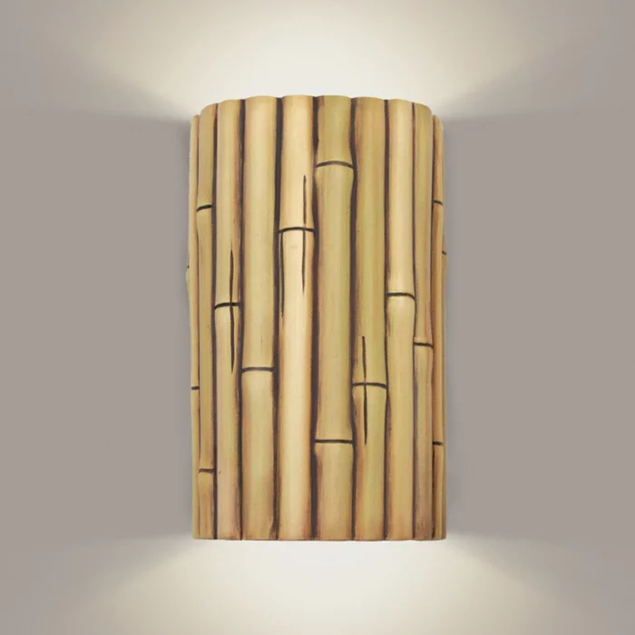 dekoideen deko aus bambus wanddeko wandlampe