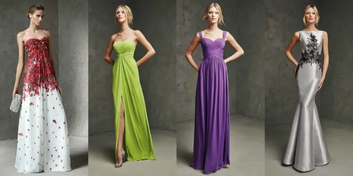 lange kleider cocktail kleid elegantes kleid neongrün lila blumenmuster elegante designs dress trends