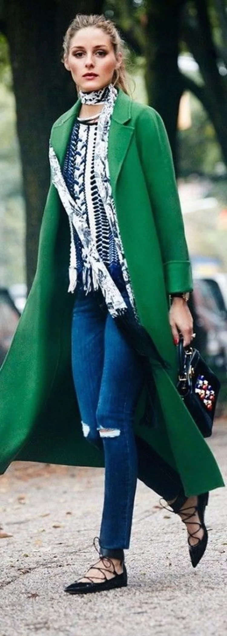moderne Damenmäantel aktuelle Trendfarben Grün Damenmantel lang