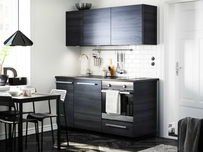 Küchenplanung Ikea Küchen creme baige hell schwarz holz