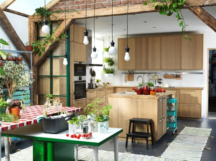Küchenplanung Ikea Küchen holz weiss modern organisch