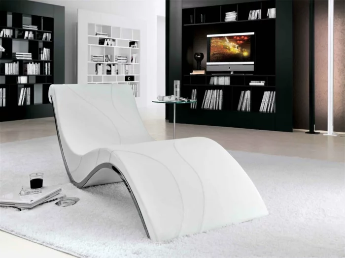 moderne sessel entspannungssessel weiß futuristisch wohnideen
