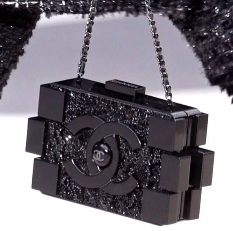 Chanel Handtaschen Designer Taschen Chanel Tasche Lego Stein schwarz