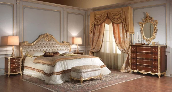 Schlafzimmer einrichten Einrichtungsbeispiele im viktorianischen Stil Schlafzimmer Gardinen