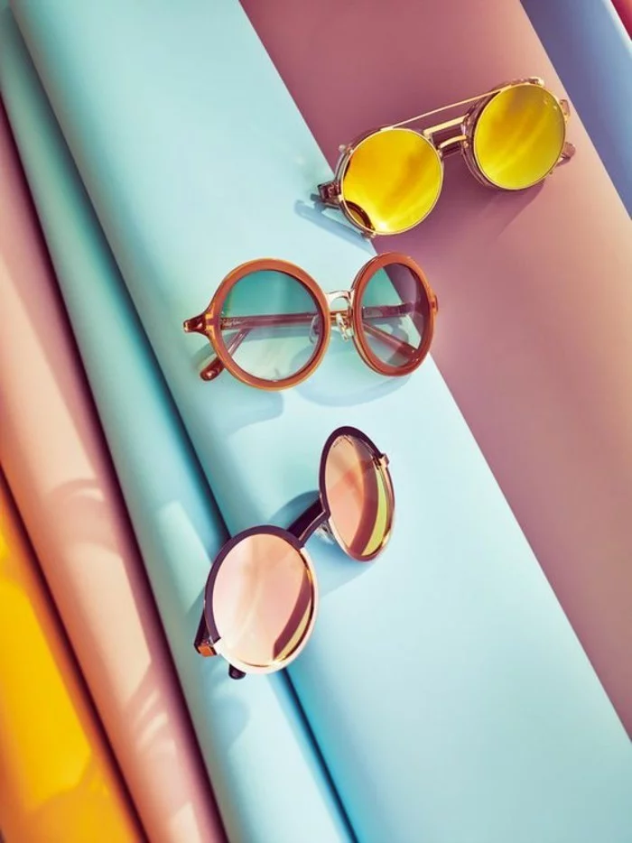 Sonnenbrillen reflektierend rund Damen Modetrends Accessoires